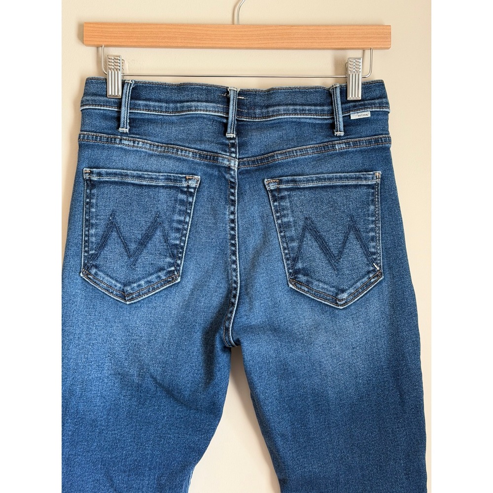 Mother Lil' Hustler Ankle Jeans Womens 30 Cropped Kick Flare High Rise Denim - Picture 3 of 11